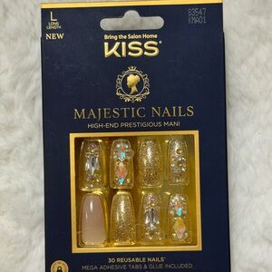 Kiss Majestic Nails in Gold and Nude